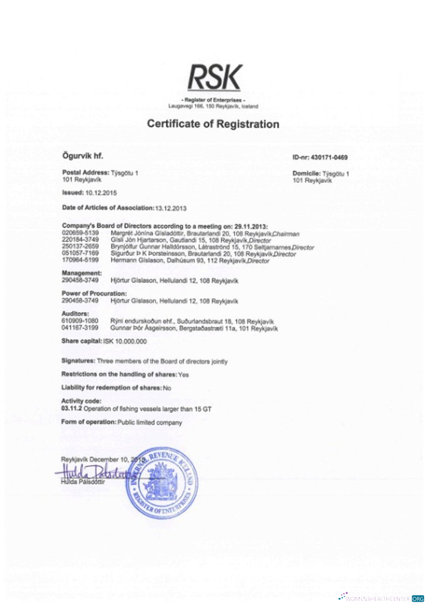 Download Iceland Certificate of Registration Photoshop template